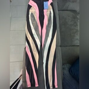 Mugler Pink and Gold Striped Top